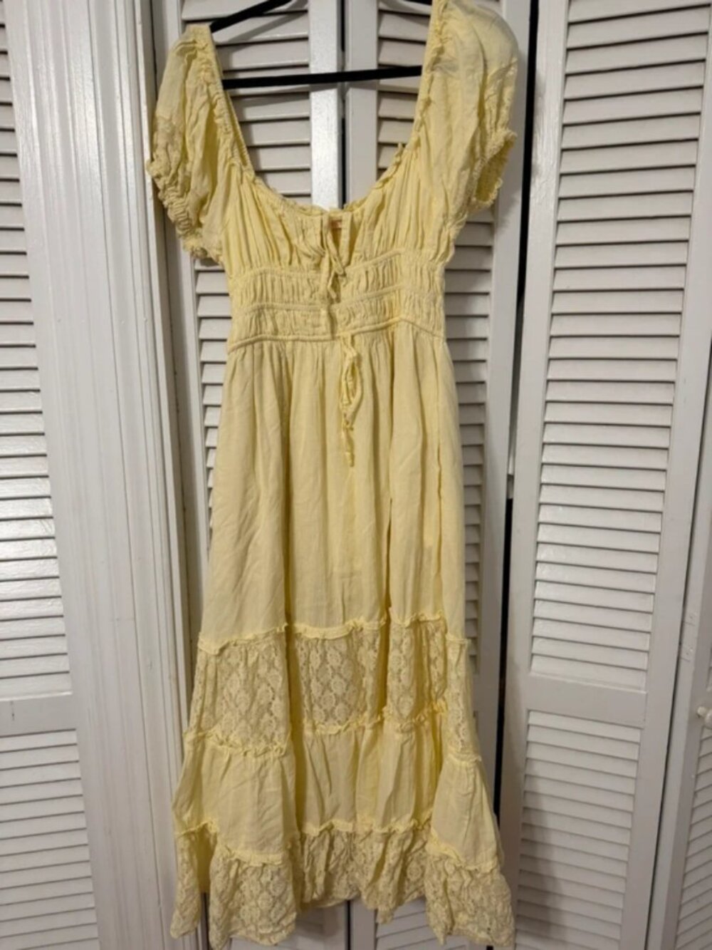 Yellow lace dress